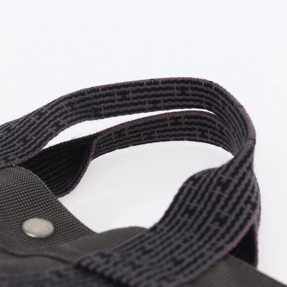 HERMES Her Line MM Hand Bag Canvas Gray Auth - Picture 10 of 16